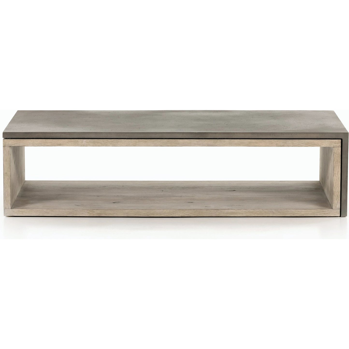 013 SI-1799175 | Additional Silo | Faro Coffee Table by Four Hands in washed natural veneer, dark grey concrete and washed natural, dark grey. Made from faux concrete, thick oak veneer in a modern style.