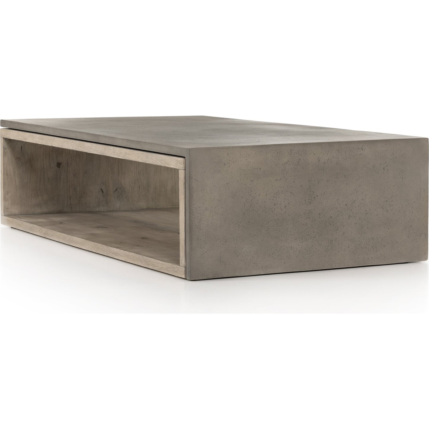 002 SI-1799175 | Additional Silo | Faro Coffee Table by Four Hands in washed natural veneer, dark grey concrete and washed natural, dark grey. Made from faux concrete, thick oak veneer in a modern style.