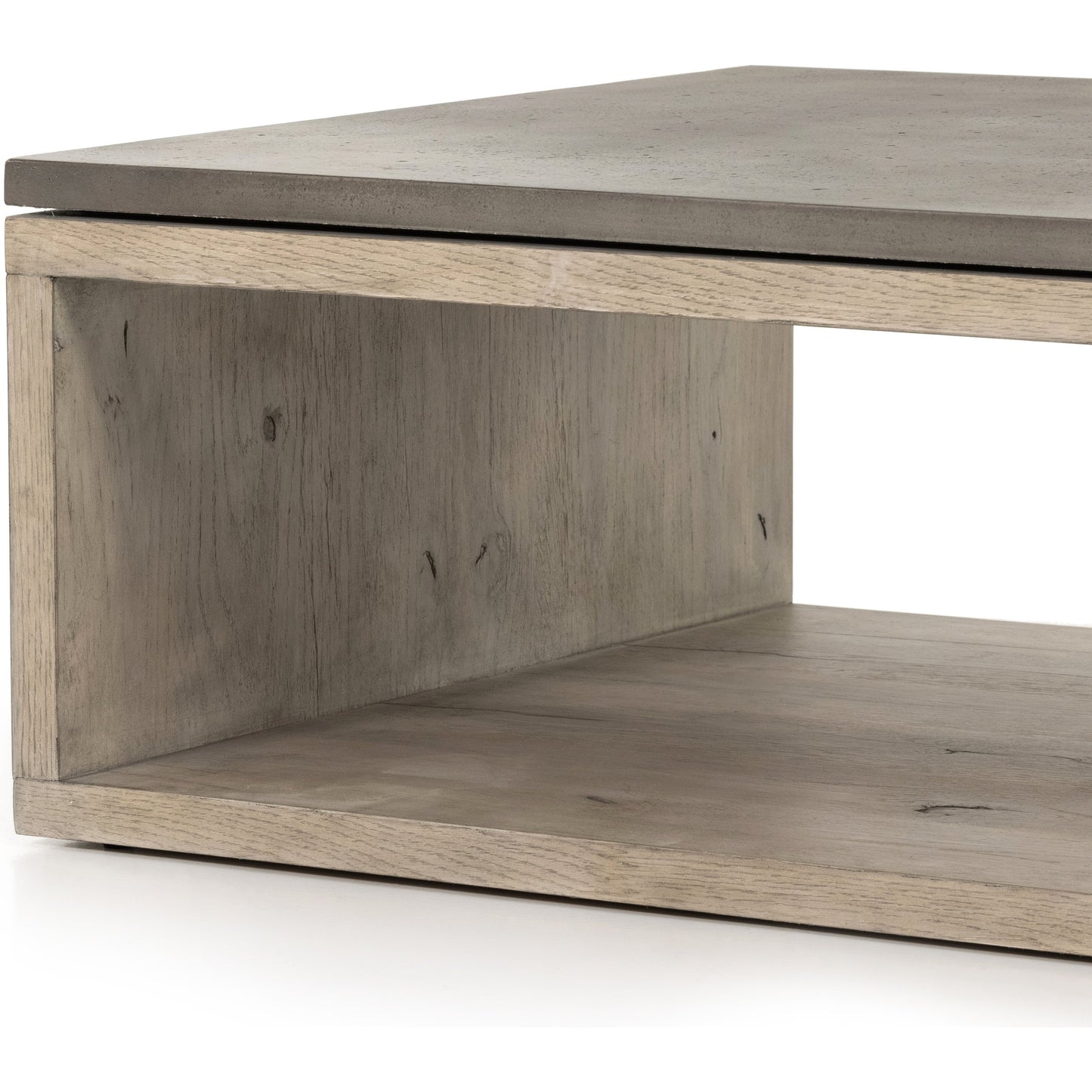 010 SI-1799175 | Additional Silo | Faro Coffee Table by Four Hands in washed natural veneer, dark grey concrete and washed natural, dark grey. Made from faux concrete, thick oak veneer in a modern style.
