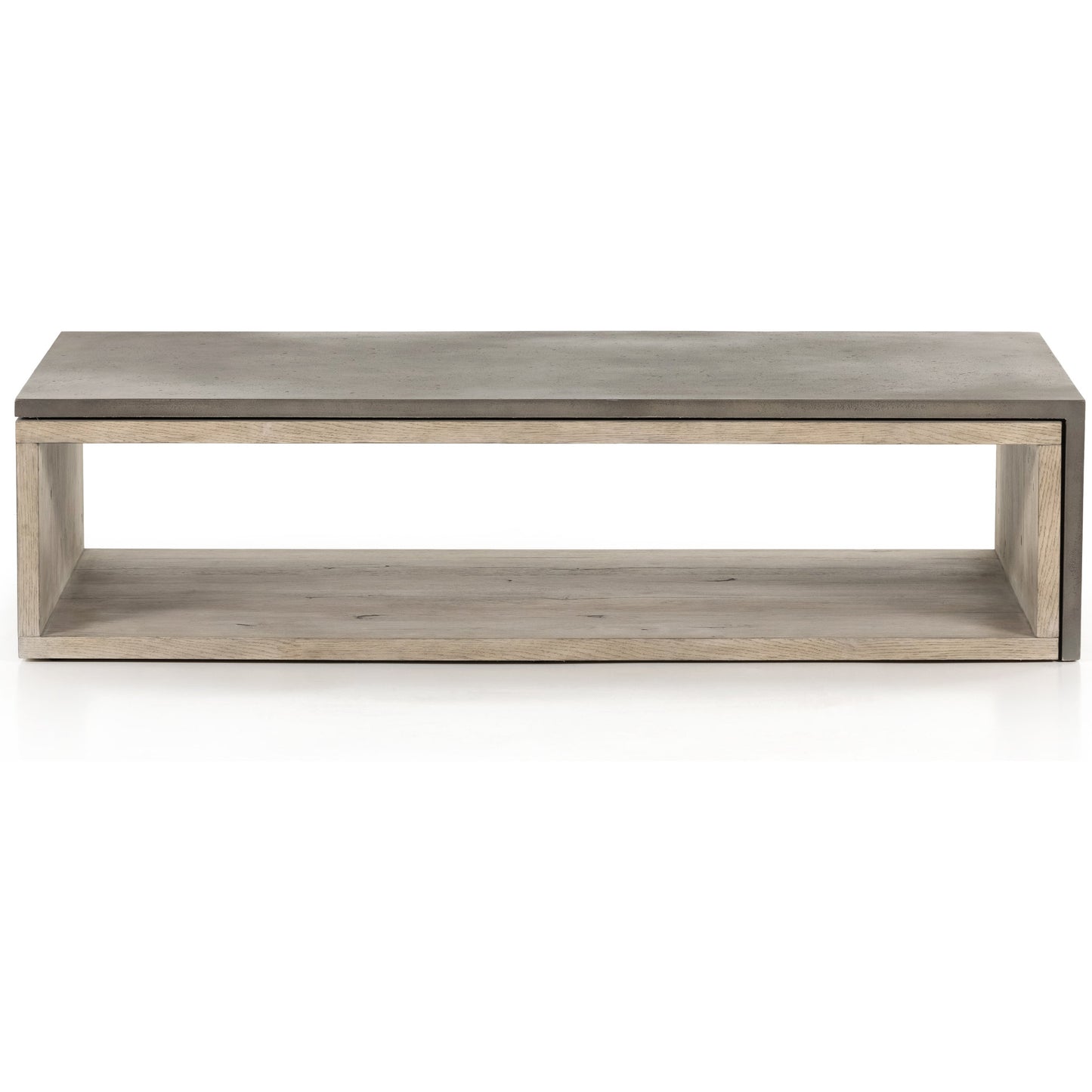 003 SI-1799175 | Additional Silo | Faro Coffee Table by Four Hands in washed natural veneer, dark grey concrete and washed natural, dark grey. Made from faux concrete, thick oak veneer in a modern style.