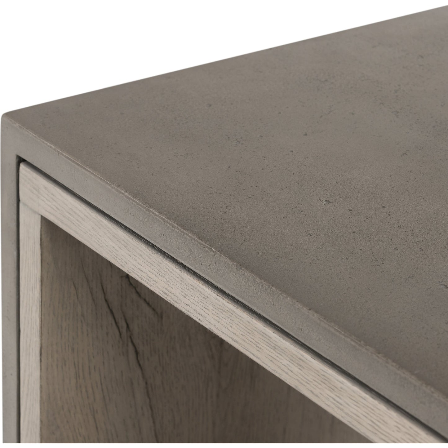 005 SI-1799580 | Additional Silo | Faro End Table by Four Hands in washed natural veneer, dark grey concrete. Made from faux concrete, thick oak veneer in a modern style.