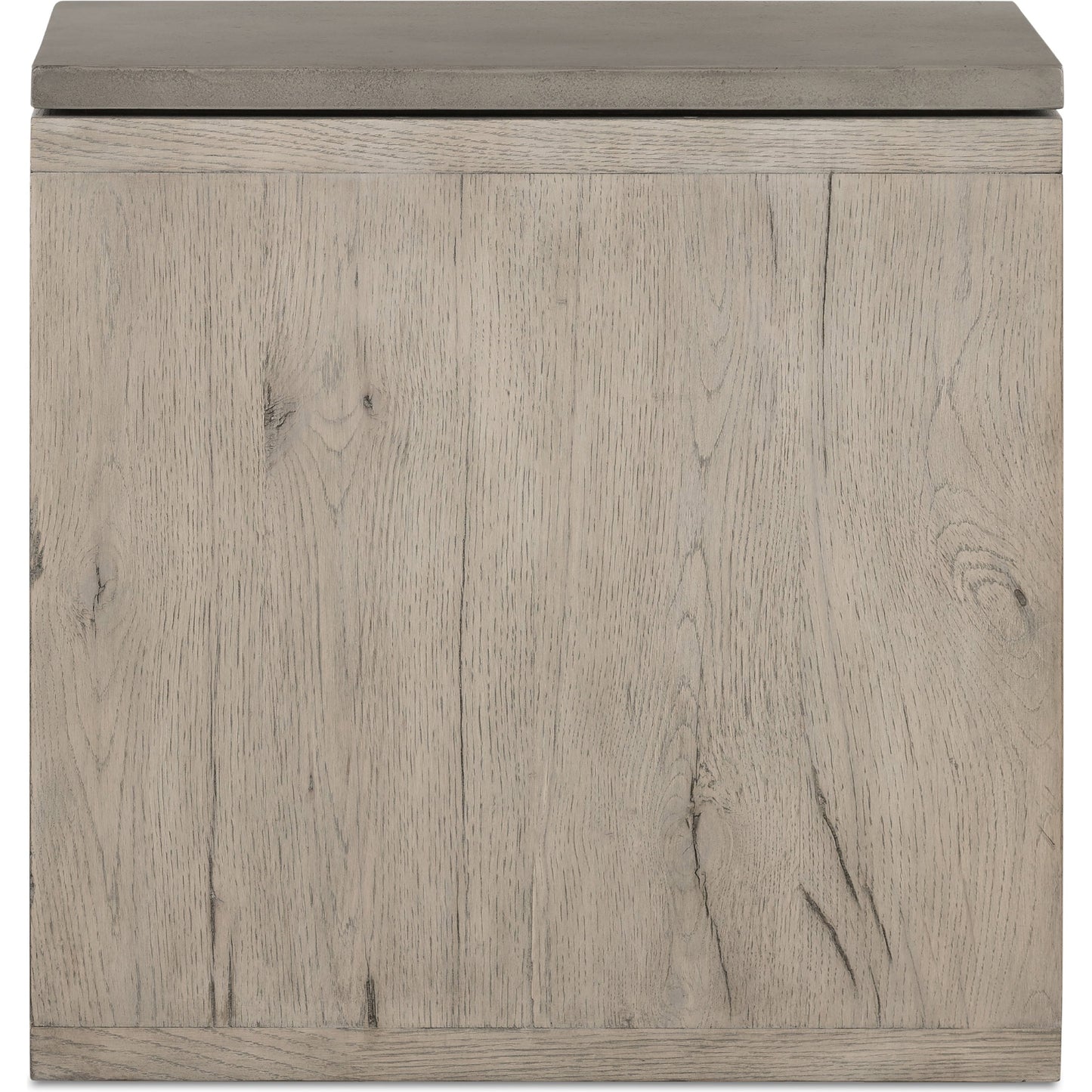 004 SI-1799580 | Additional Silo | Faro End Table by Four Hands in washed natural veneer, dark grey concrete. Made from faux concrete, thick oak veneer in a modern style.