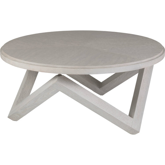 Isoceles Round Cocktail Table by Artistica Home in misty white gray. Made from unique in a modern style.