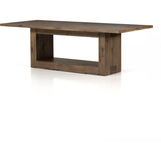 Perrin Dining Table by Four Hands in rustic fawn veneer and rustic fawn. Made from thick oak veneer in a modern style.