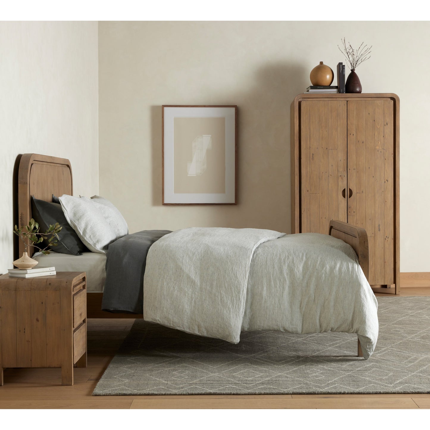 013 SI-1902242 | Lifestyle | Everson Cabinet by Four Hands in scrubbed teak. Made from solid mixed reclaimed wood in a cottage & farmhouse style.