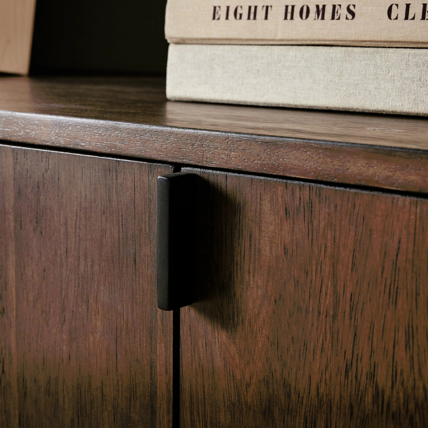 023 SI-2001080 | Lifestyle | Castillo Media Console by Four Hands in chestnut parawood. Made from solid parawood, rubberwood veneer in a modern style.