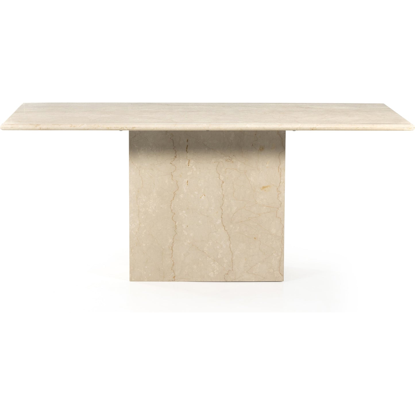 003 SI-1901547 | Additional Silo | Arum Dining Table by Four Hands in cream marble. Made from solid marble in a coastal style.