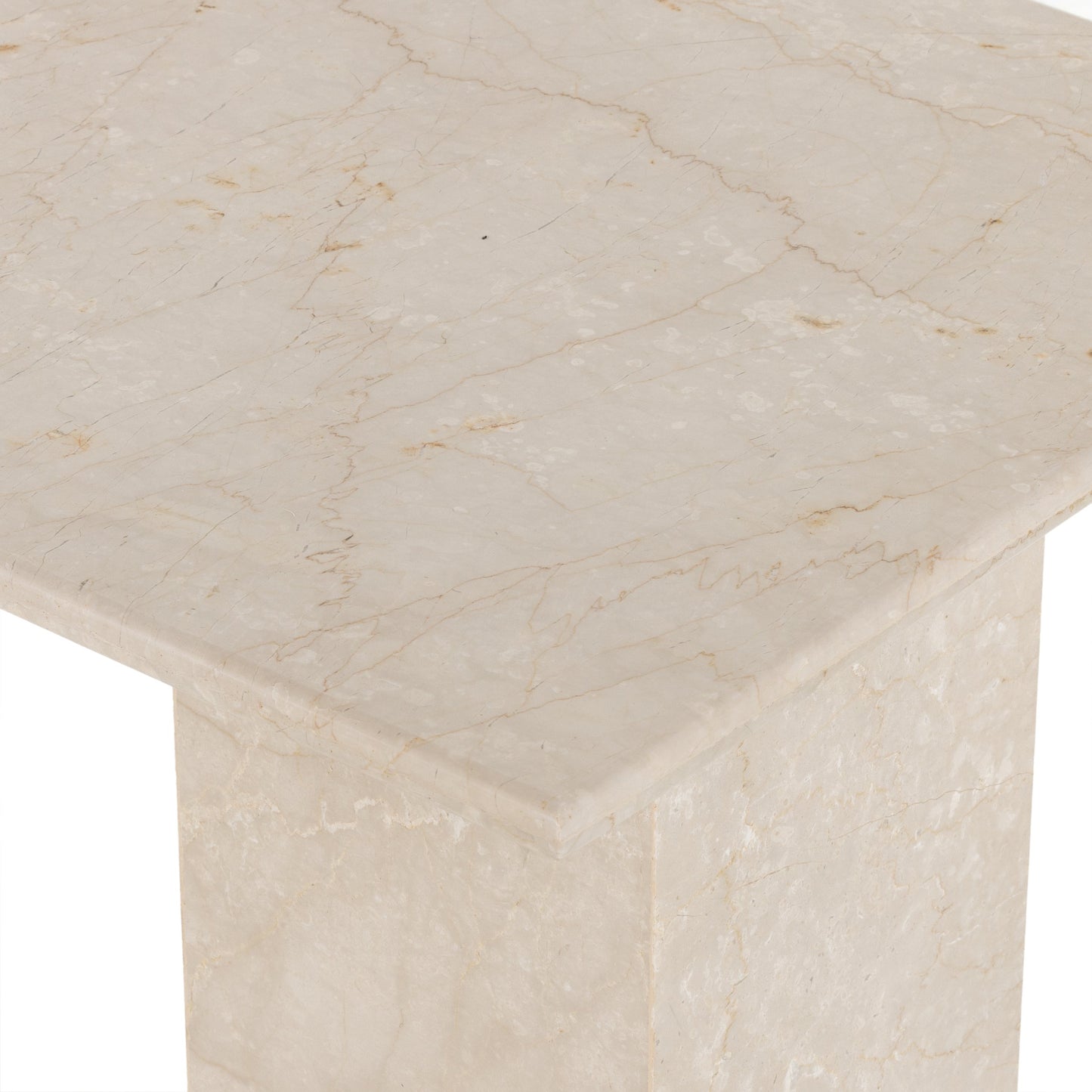 008 SI-1901111 | Additional Silo | Arum Desk by Four Hands in cream marble. Made from solid marble in a modern style.