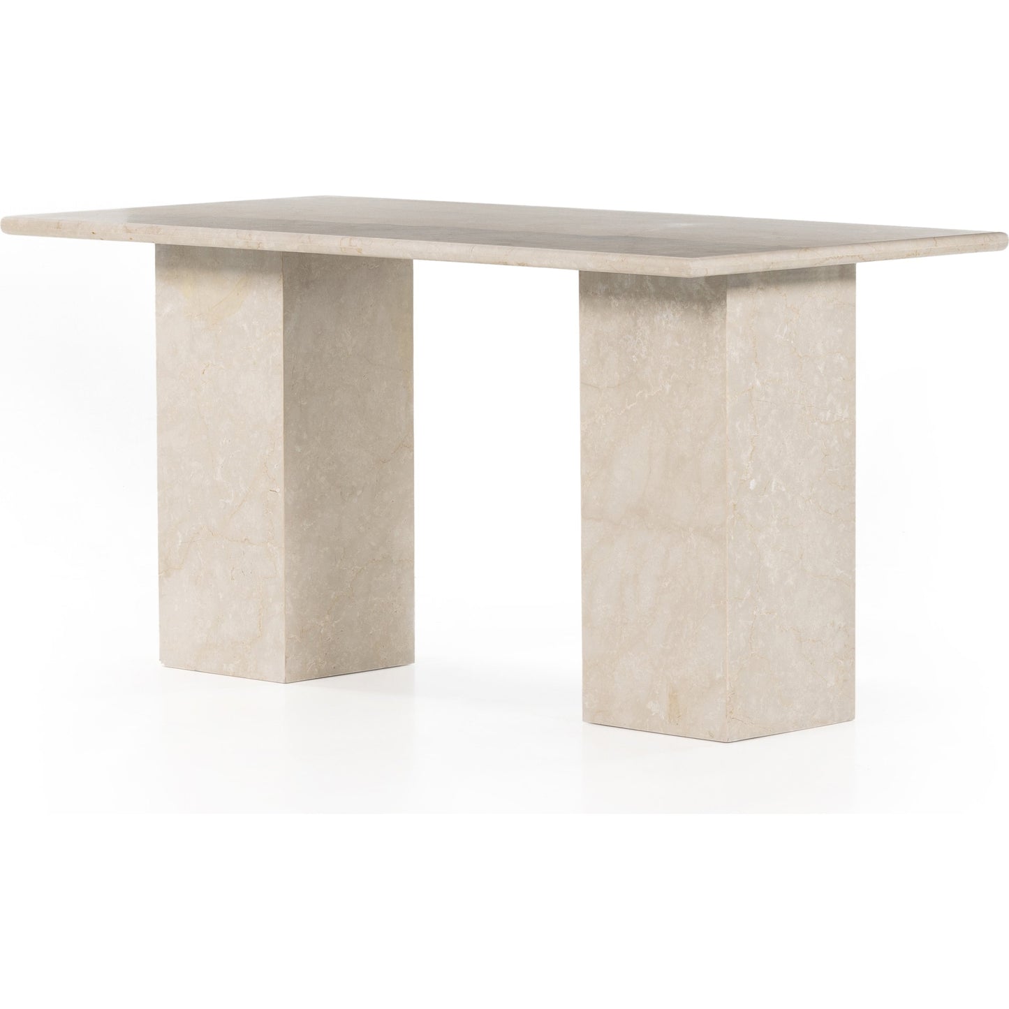 002 SI-1901111 | Additional Silo | Arum Desk by Four Hands in cream marble. Made from solid marble in a modern style.