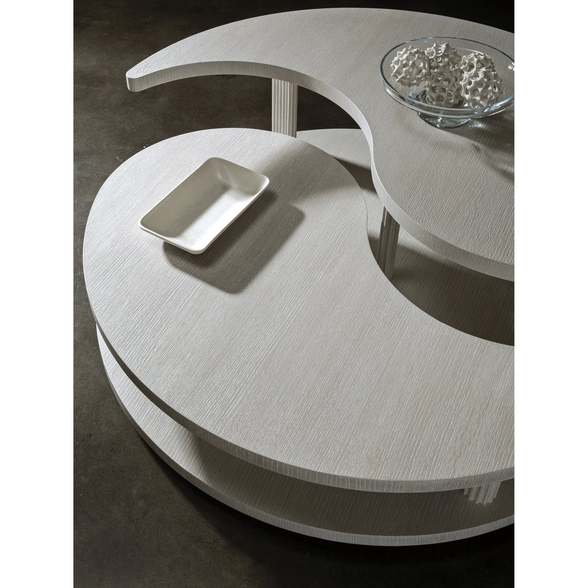 Yin Yang Cocktail Table by Artistica Home in misty gray. Made from unique in a modern style.