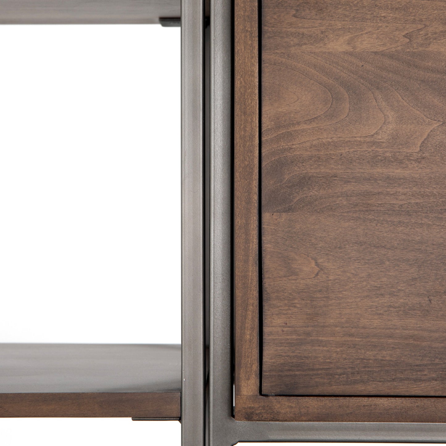021 SI-1717046 | Additional Silo | Trey Modular Wall Desk with 2 Bookcases by Four Hands. Made from solid poplar, top grain leather, iron in a modern style.