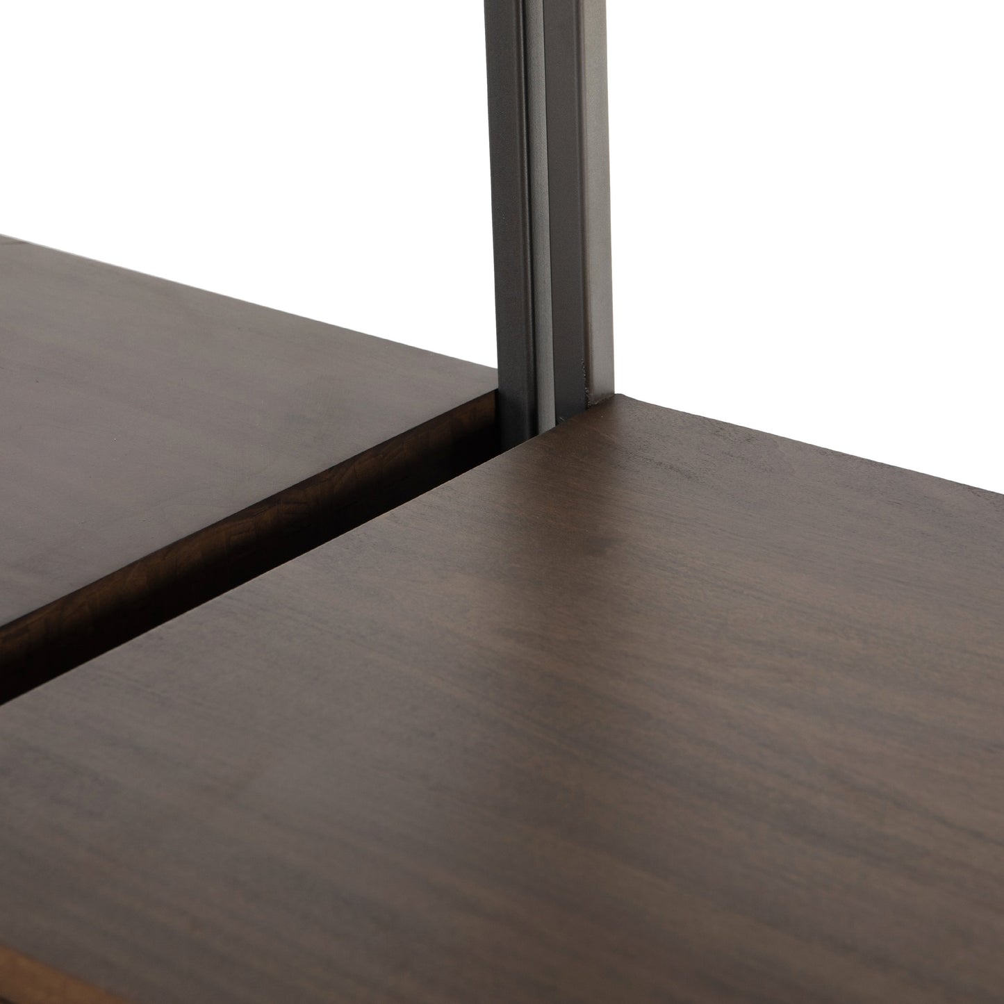 022 SI-1717046 | Additional Silo | Trey Modular Wall Desk with 2 Bookcases by Four Hands. Made from solid poplar, top grain leather, iron in a modern style.