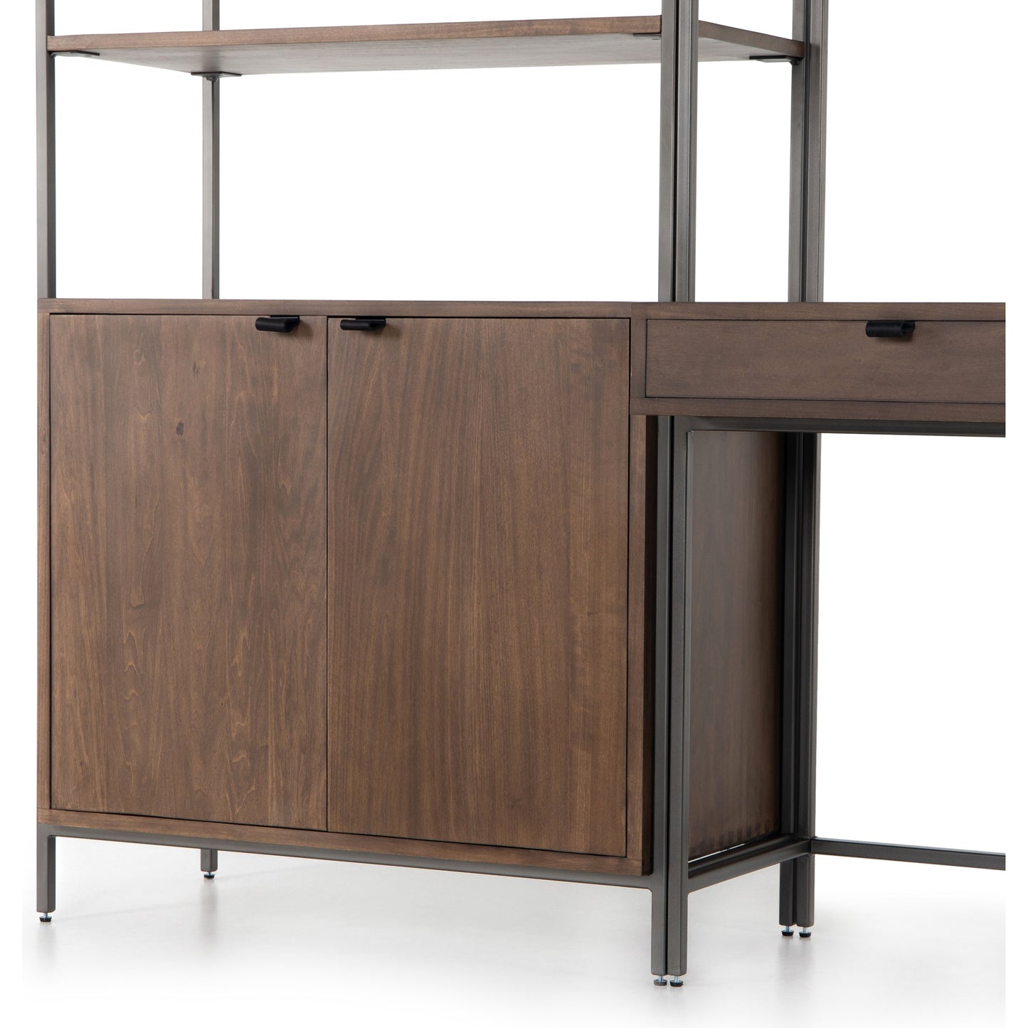 014 SI-1717043 | Additional Silo | Trey Modular Wall Desk with Bookcase by Four Hands. Made from solid poplar, top grain leather, iron in a modern style.