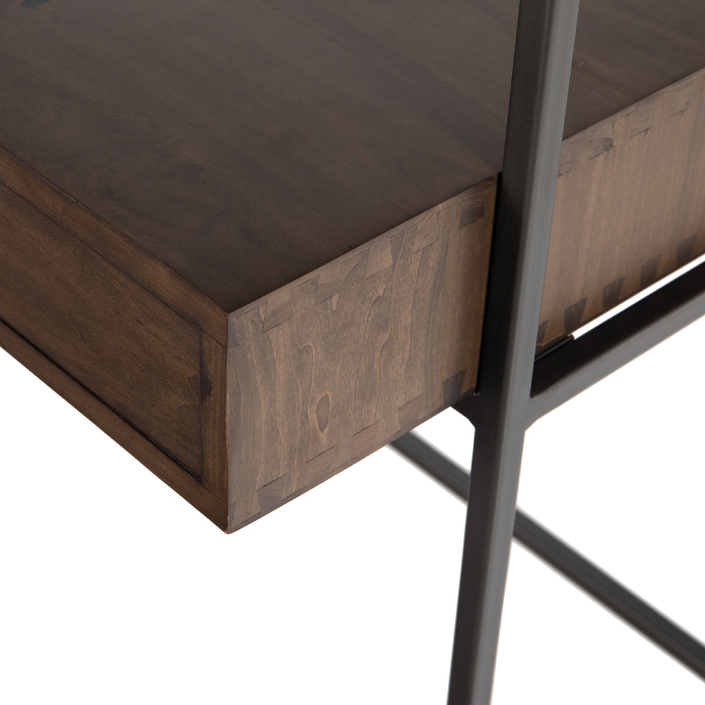 018 SI-1717043 | Additional Silo | Trey Modular Wall Desk with Bookcase by Four Hands. Made from solid poplar, top grain leather, iron in a modern style.