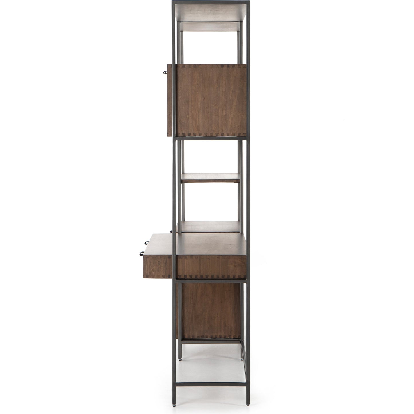 008 SI-1717043 | Additional Silo | Trey Modular Wall Desk with Bookcase by Four Hands. Made from solid poplar, top grain leather, iron in a modern style.