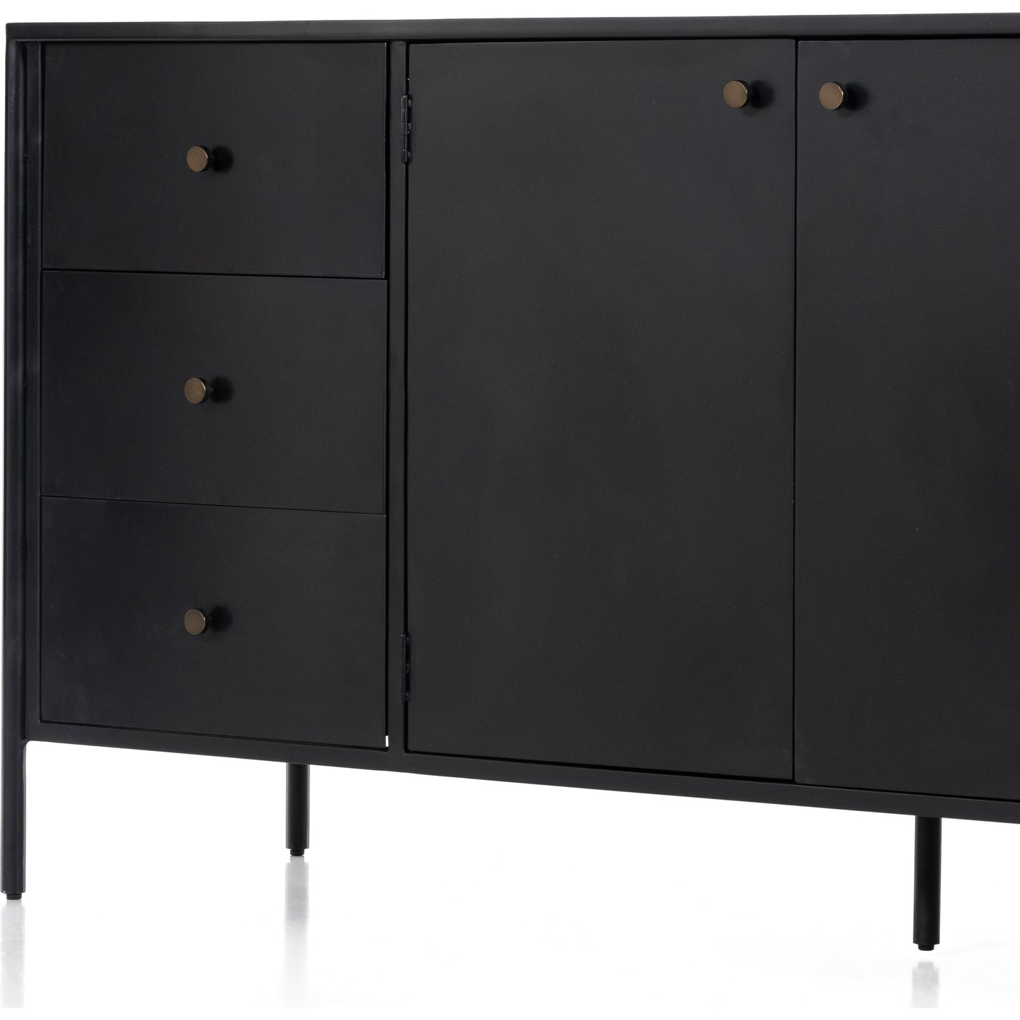 008 SI-1800096 | Additional Silo | Soto Sideboard by Four Hands in black, weathered bronze and black. Made from iron in a modern style.