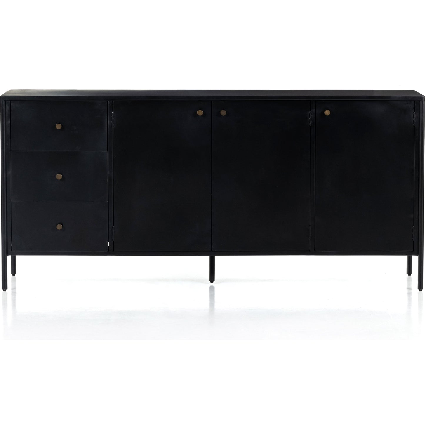 002 SI-1800096 | Additional Silo | Soto Sideboard by Four Hands in black, weathered bronze and black. Made from iron in a modern style.
