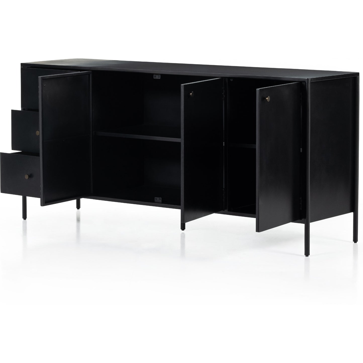 003 SI-1800096 | Additional Silo | Soto Sideboard by Four Hands in black, weathered bronze and black. Made from iron in a modern style.
