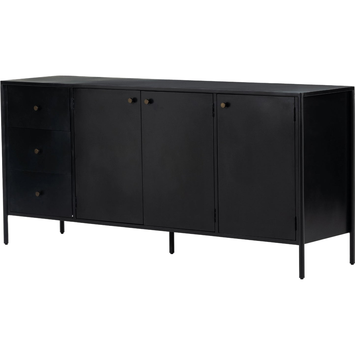 001 SI-1800096 | Additional Silo | Soto Sideboard by Four Hands in black, weathered bronze and black. Made from iron in a modern style.