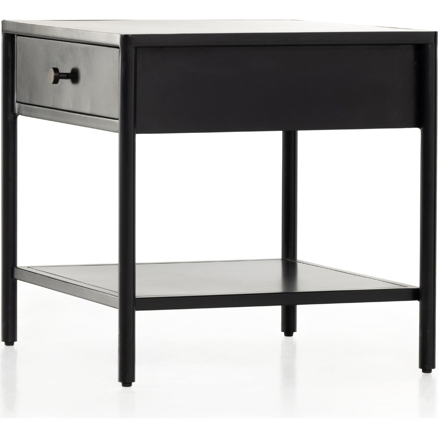 007 SI-1800094 | Additional Silo | Soto End Table by Four Hands in black, weathered bronze and black. Made from iron in a modern style.