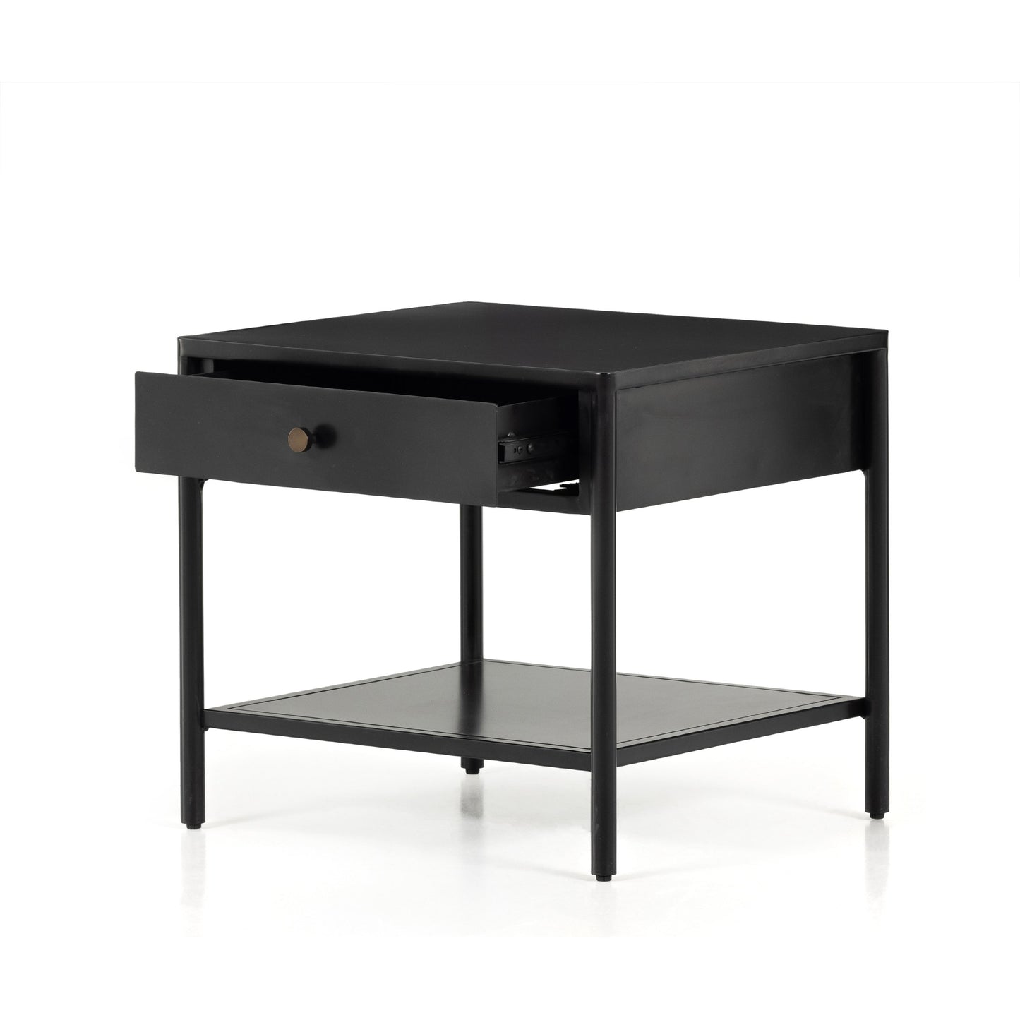 003 SI-1800094 | Additional Silo | Soto End Table by Four Hands in black, weathered bronze and black. Made from iron in a modern style.