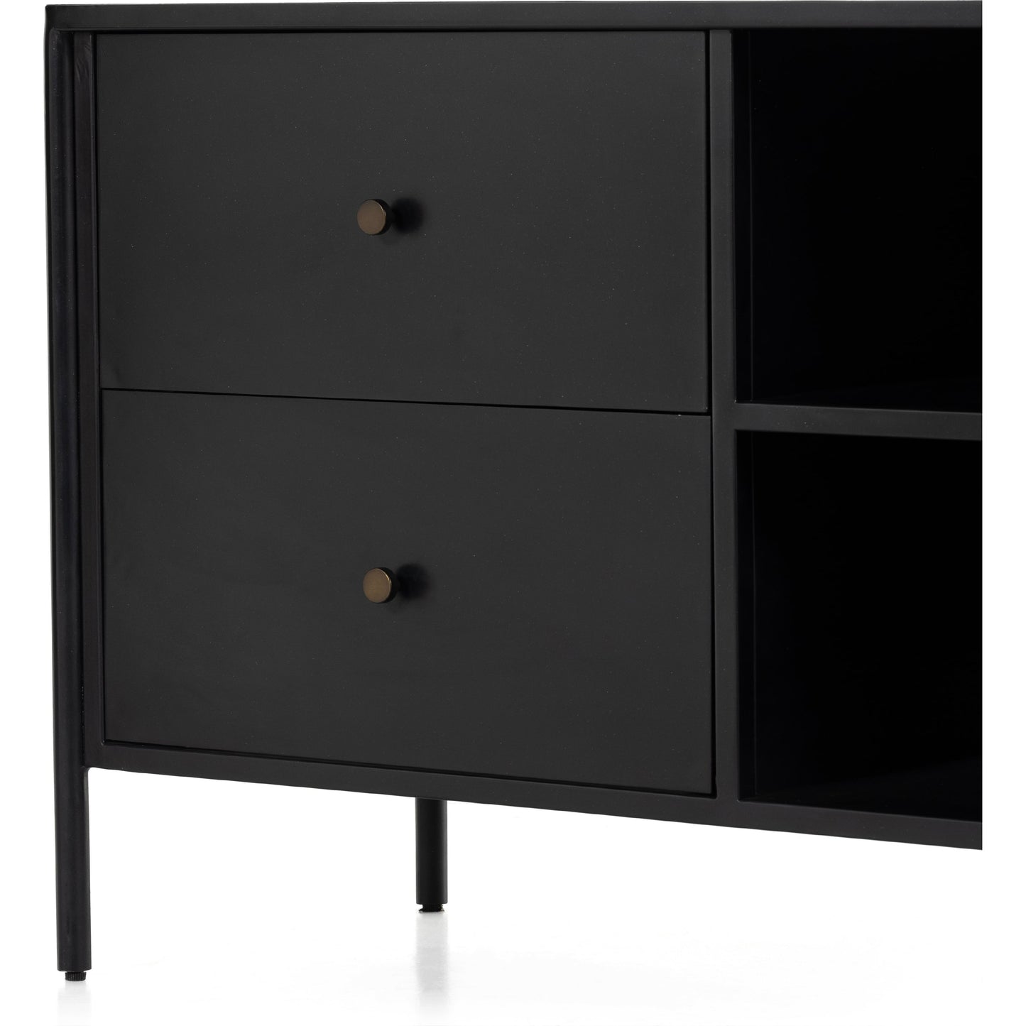 012 SI-1800095 | Additional Silo | Soto Media Console by Four Hands in black, weathered bronze and black. Made from iron in a modern style.
