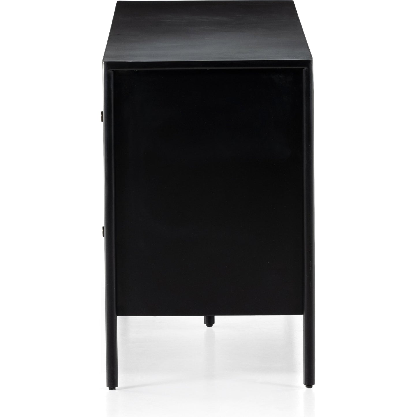 005 SI-1800095 | Additional Silo | Soto Media Console by Four Hands in black, weathered bronze and black. Made from iron in a modern style.