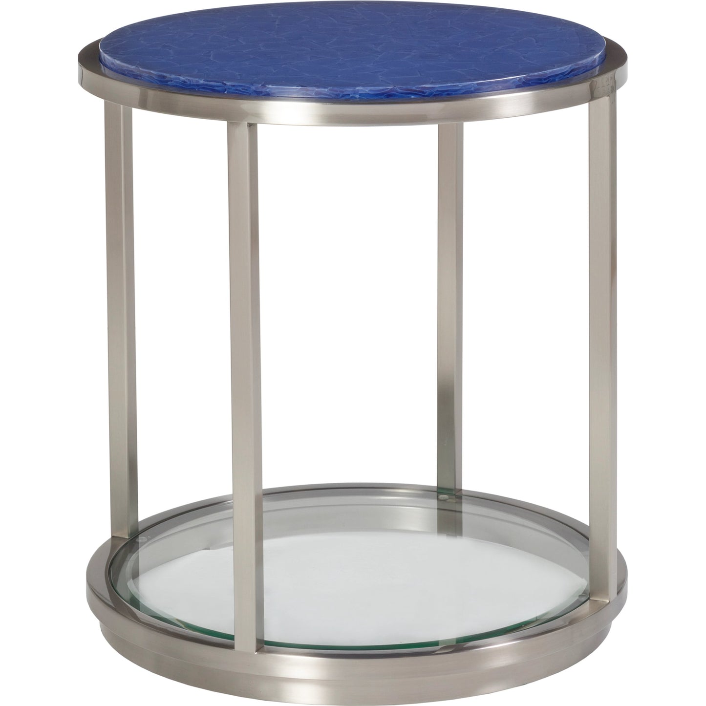 001 SI-1962879 | Additional Silo | Ultramarine Round End Table by Artistica Home in cobalt and brushed stainless steel. Made from unique in a unique style.