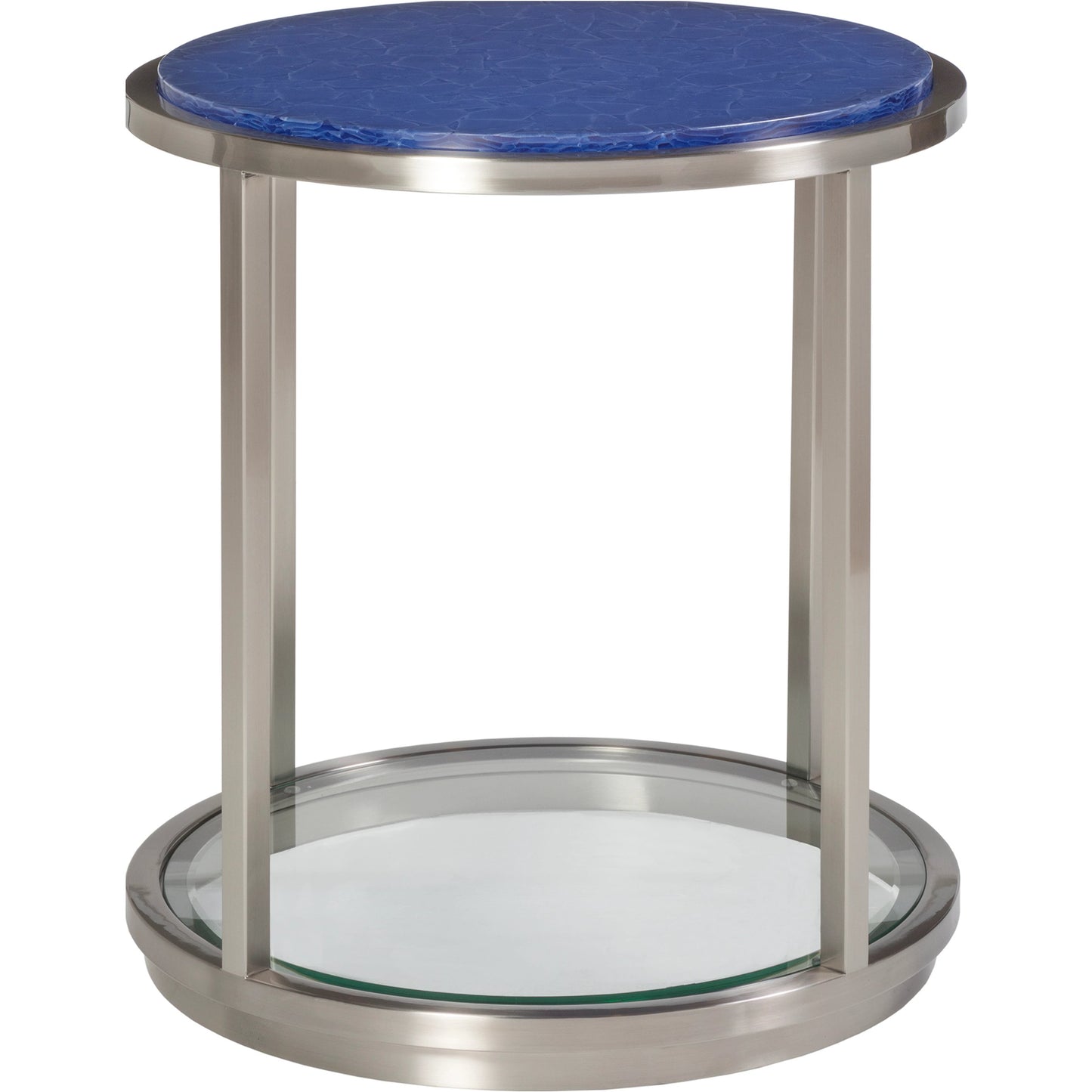 002 SI-1962879 | Additional Silo | Ultramarine Round End Table by Artistica Home in cobalt and brushed stainless steel. Made from unique in a unique style.