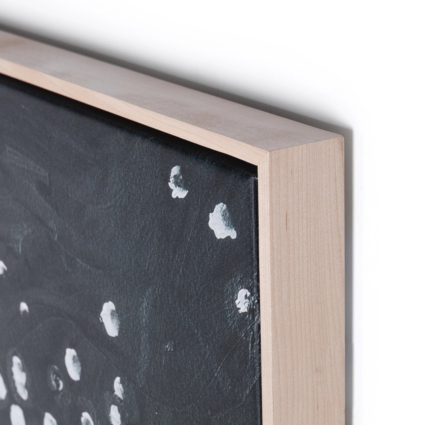 003 SI-2000929 | Closeup | And All the Stars in the Sky by Gold Rush by Four Hands in natural maple floater, matte canvas. Made from american maple, matte canvas, gallery bracer in a modern style.