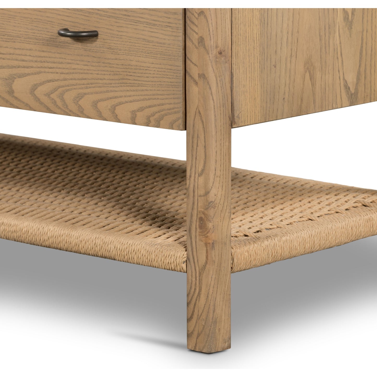 008 SI-1901739 | Additional Silo | Zuma 6 Drawer Dresser by Four Hands in dune ash, gunmetal, natural paper cord and dune ash. Made from solid ash, rush in a transitional style.