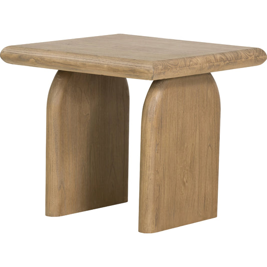 Sorrento End Table by Four Hands in aged drift mindi. Made from mindi solid in a modern style.