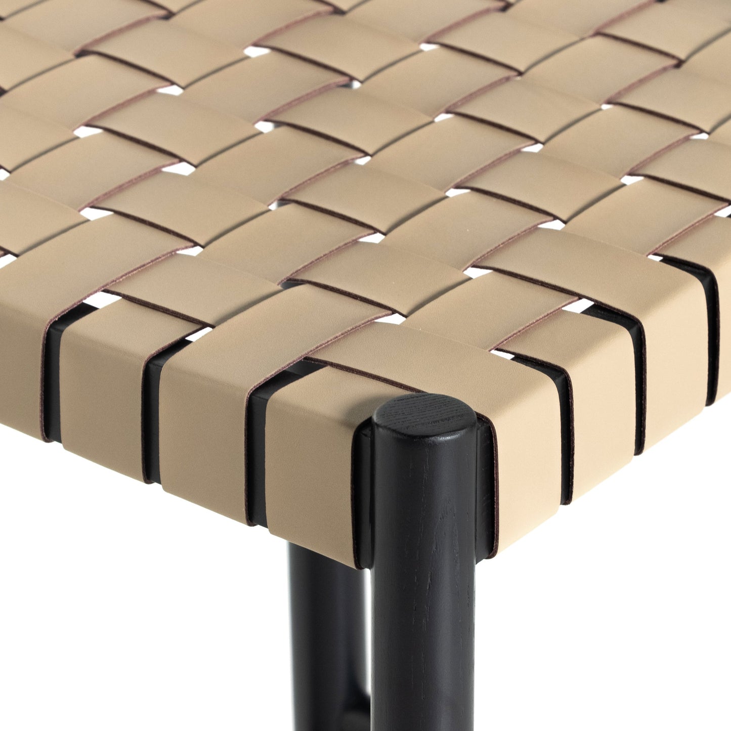 006 SI-1799234 | Additional Silo | Heisler Counter Stool by Four Hands in almond leather and black. Made from 70% split leather, 30% polyvinyl chloride (pvc), solid ash, ash veneer in a transitional style.
