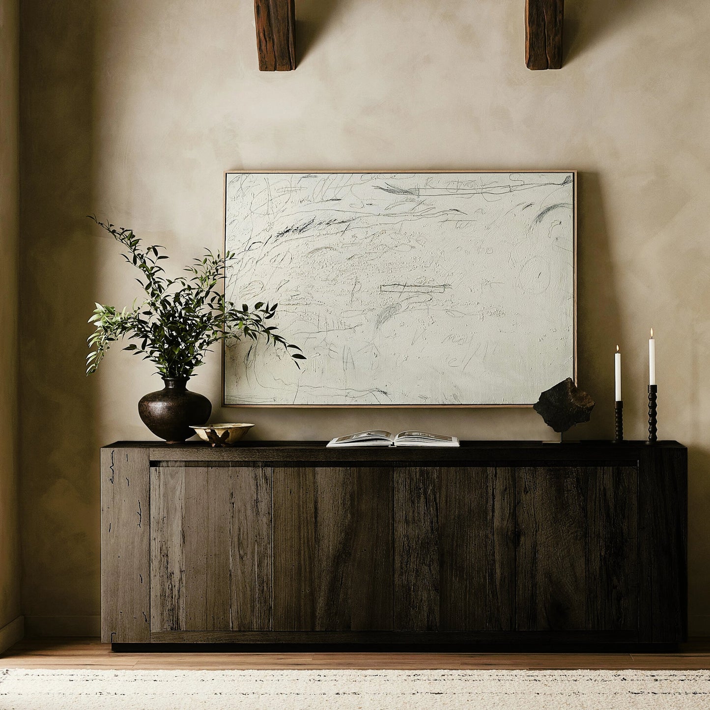 048 SI-1976983 | Lifestyle | Abaso Sideboard by Four Hands. Made from thick oak veneer in a modern style.