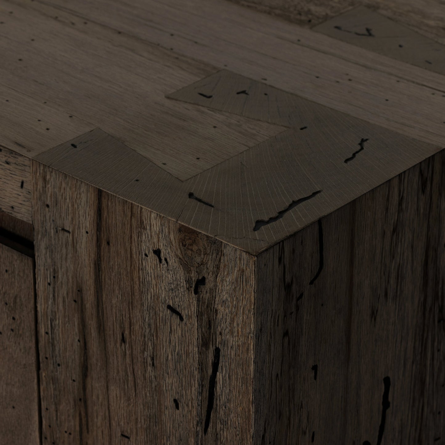 013 SI-1976983 | Closeup | Abaso Sideboard by Four Hands. Made from thick oak veneer in a modern style.