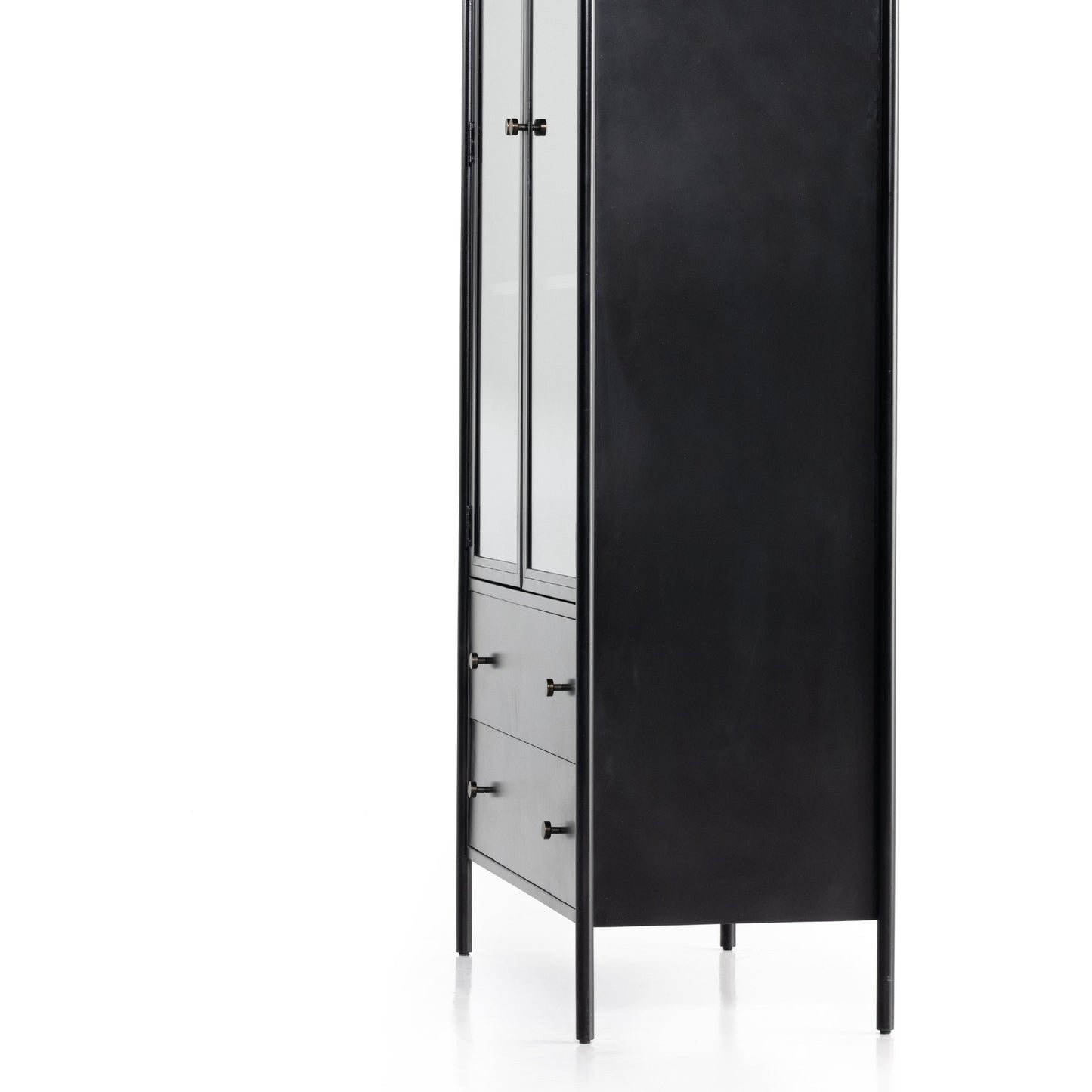 002 SI-1800092 | Additional Silo | Soto Cabinet by Four Hands in black. Made from iron, glass in a modern style.