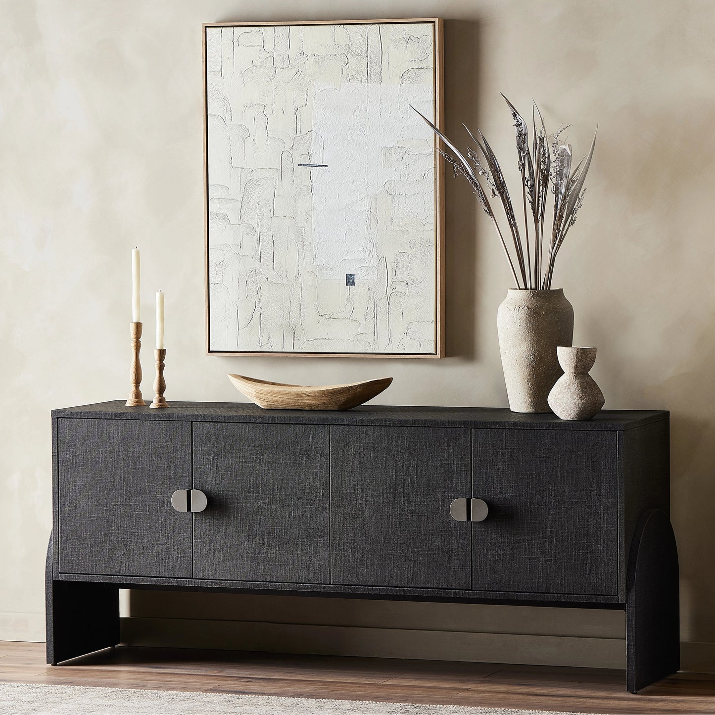 031 SI-2001147 | Lifestyle | Cressida Sideboard by Four Hands. Made from painted linen in a modern style.