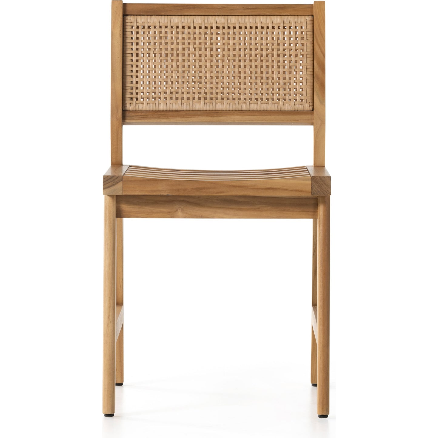 003 SI-1901367 | Additional Silo | Merit Outdoor Dining Chair by Four Hands in faux rattan, natural teak. Made from solid fsc®-certified teak, 100% polyethylene in a transitional style.