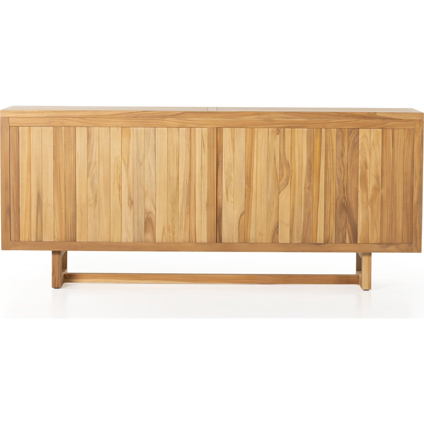 006 SI-1901418 | Additional Silo | Merit Outdoor Sideboard by Four Hands in faux rattan, natural teak. Made from solid fsc®-certified teak, 100% polyethylene in a coastal style.