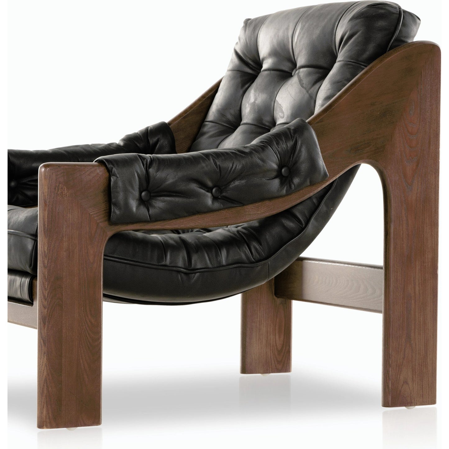013 SI-1977354 | Closeup | Halston Chair by Four Hands. Made from top grain leather, solid ash, 100% polyester in a modern style.