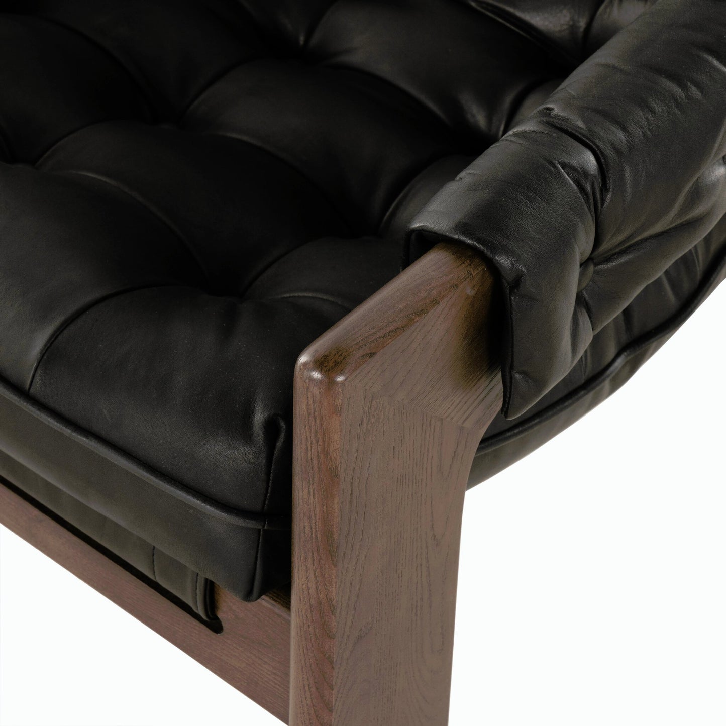 016 SI-1977354 | Closeup | Halston Chair by Four Hands. Made from top grain leather, solid ash, 100% polyester in a modern style.