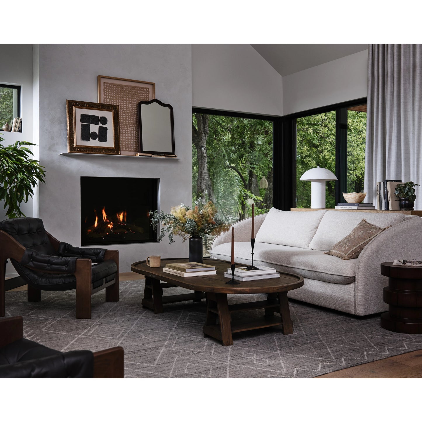 033 SI-1977354 | Lifestyle | Halston Chair by Four Hands. Made from top grain leather, solid ash, 100% polyester in a modern style.
