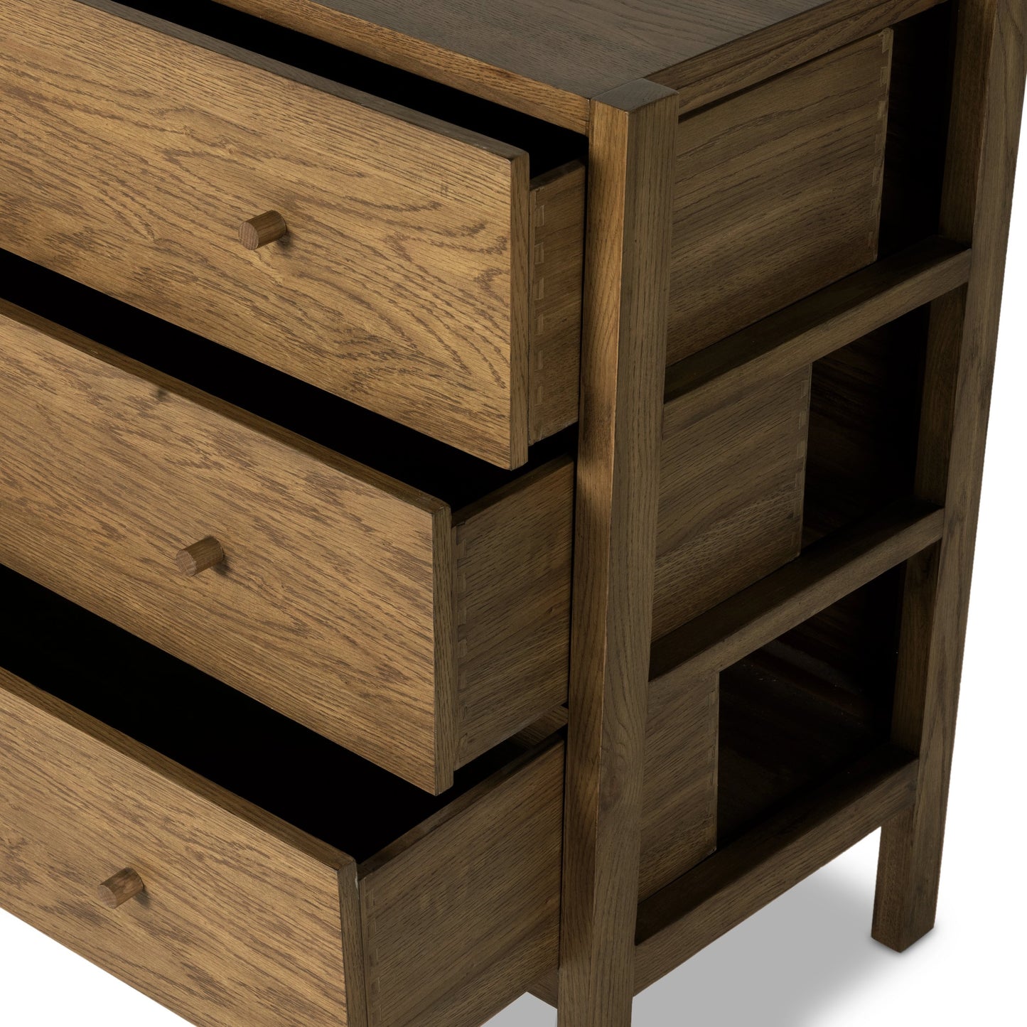 002 SI-1977549 | Additional Silo | Meadow 6 Drawer Dresser by Four Hands in tawny oak. Made from solid oak, oak veneer in a modern style.