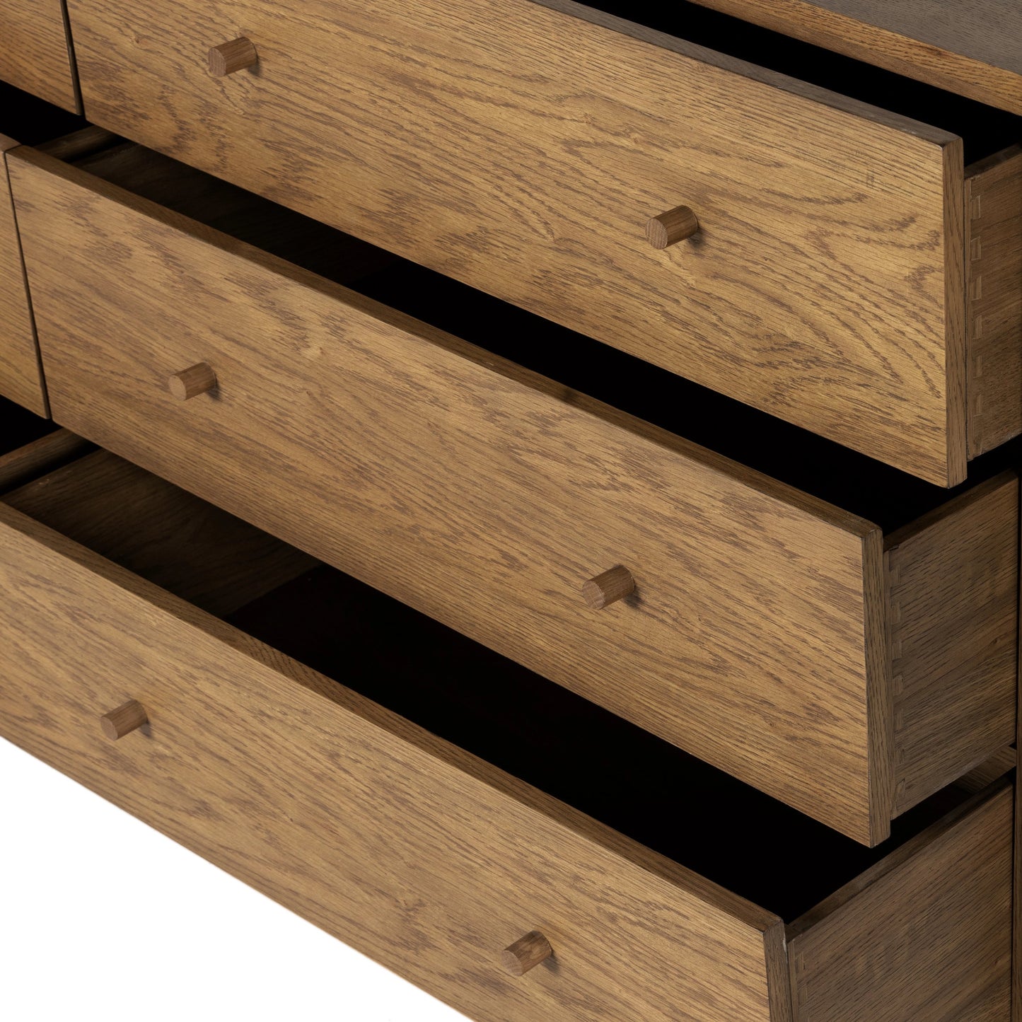 006 SI-1977549 | Additional Silo | Meadow 6 Drawer Dresser by Four Hands in tawny oak. Made from solid oak, oak veneer in a modern style.