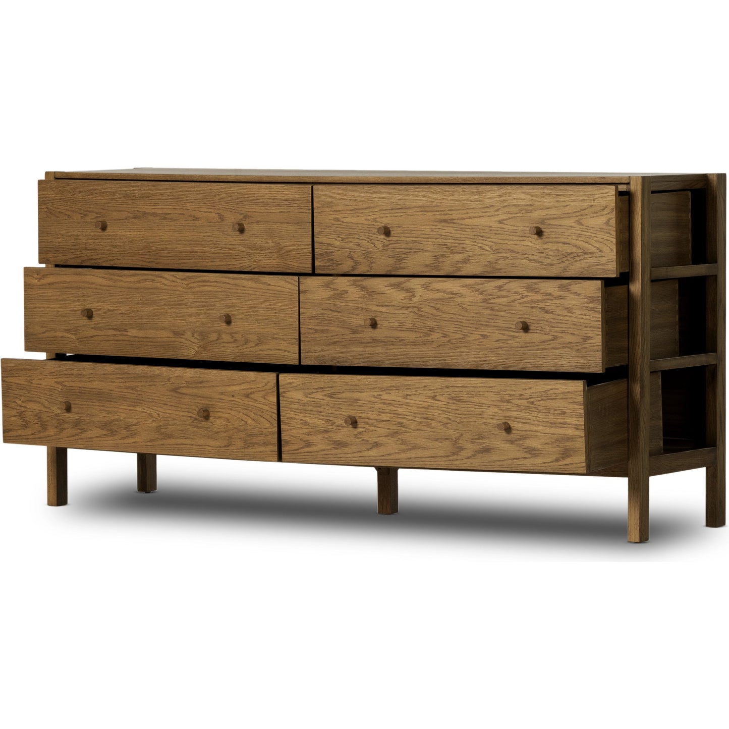 005 SI-1977549 | Additional Silo | Meadow 6 Drawer Dresser by Four Hands in tawny oak. Made from solid oak, oak veneer in a modern style.