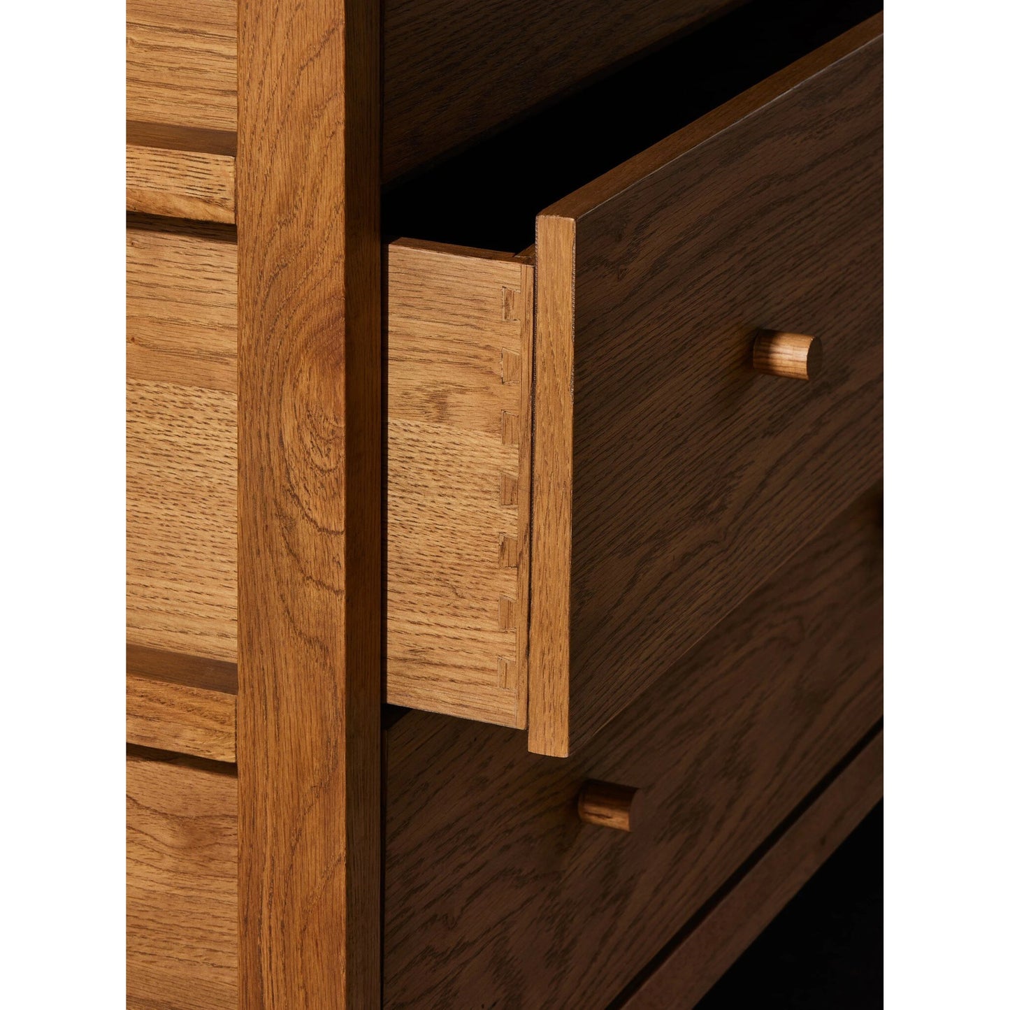 018 SI-1977549 | Lifestyle | Meadow 6 Drawer Dresser by Four Hands in tawny oak. Made from solid oak, oak veneer in a modern style.