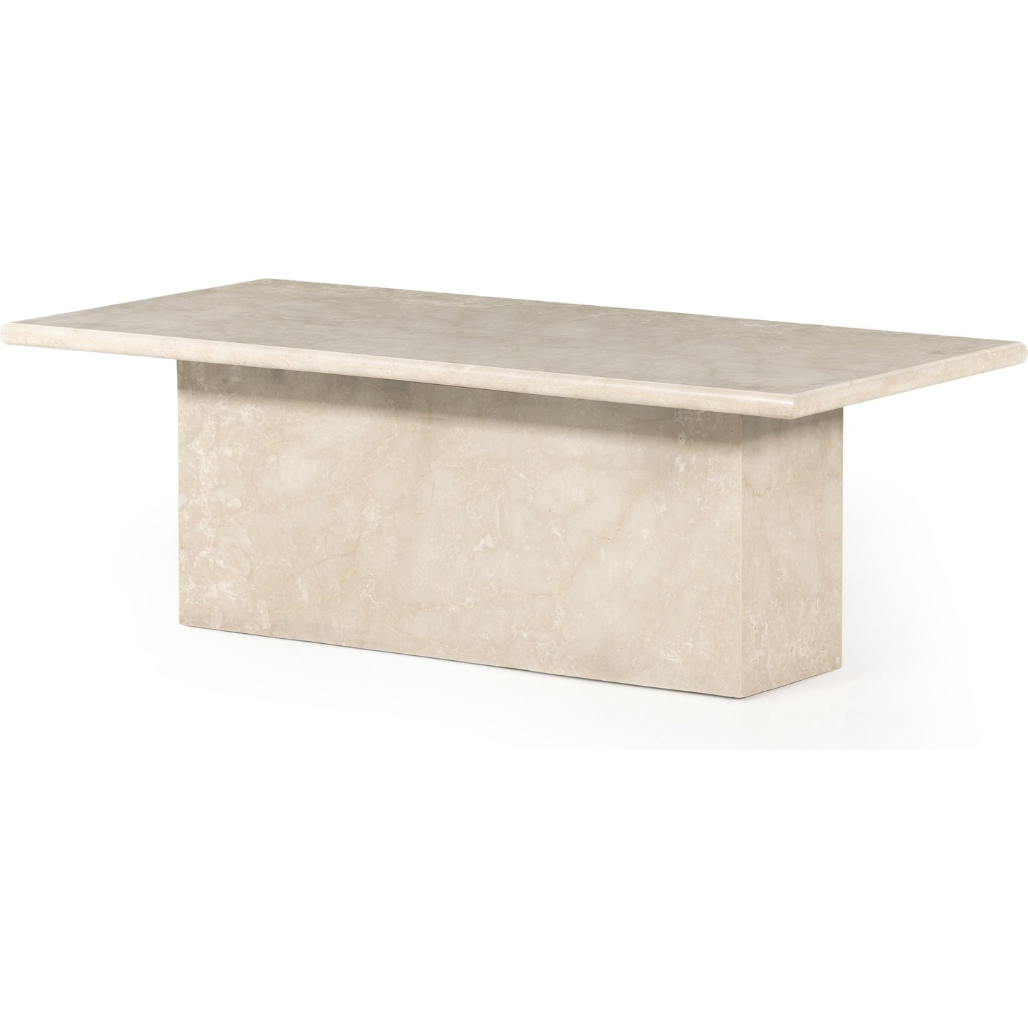 001 SI-1901544 | Additional Silo | Arum Coffee Table by Four Hands in cream marble. Made from solid marble in a coastal style.