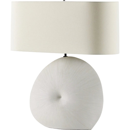 Busaba Table Lamp by Four Hands. Made from ceramic, 65% polyester, 35% flax, linen, thermoplastic in a modern style.