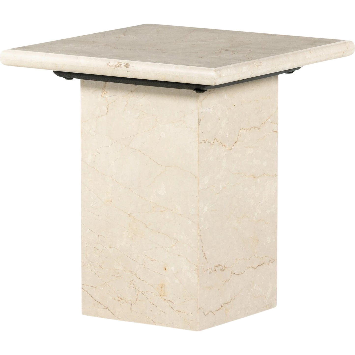 001 SI-1901916 | Primary Silo | Arum End Table by Four Hands in cream marble. Made from solid marble in a transitional style.