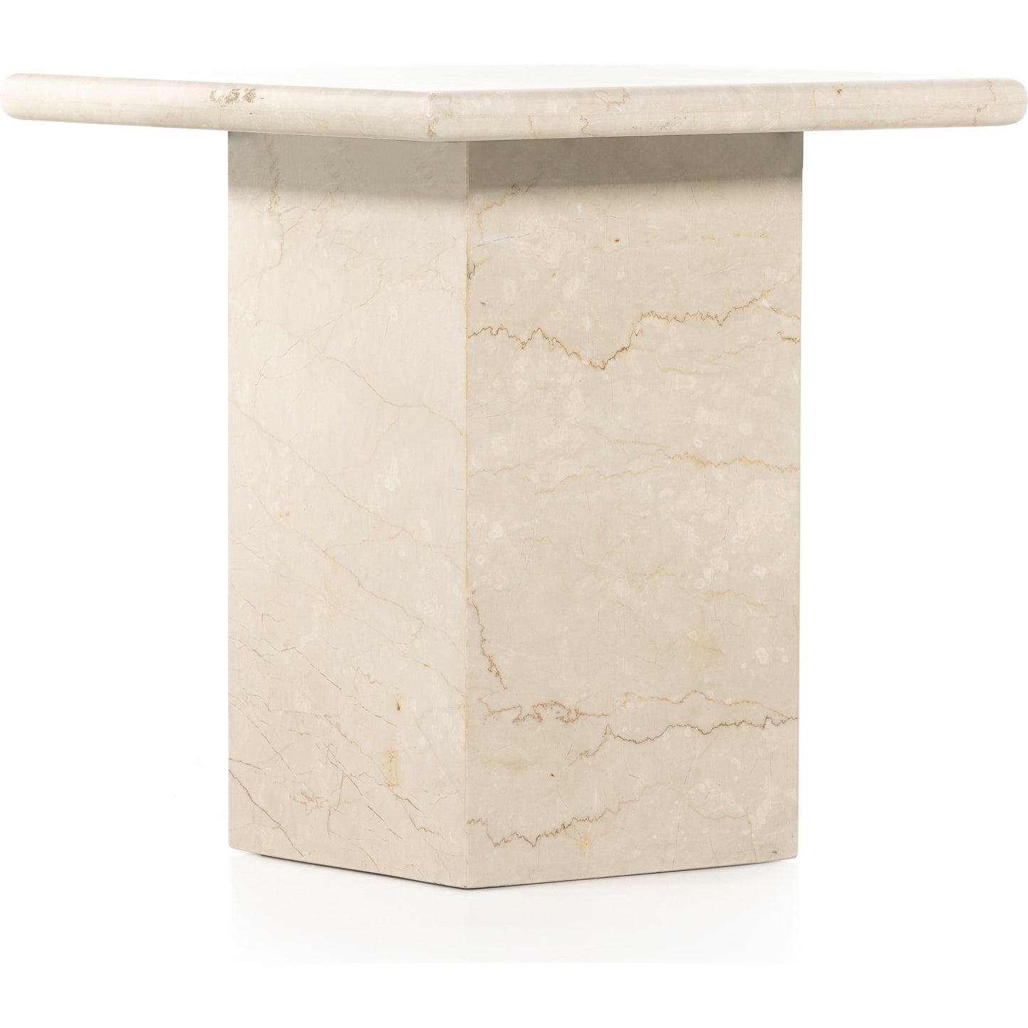 003 SI-1901916 | Additional Silo | Arum End Table by Four Hands in cream marble. Made from solid marble in a transitional style.